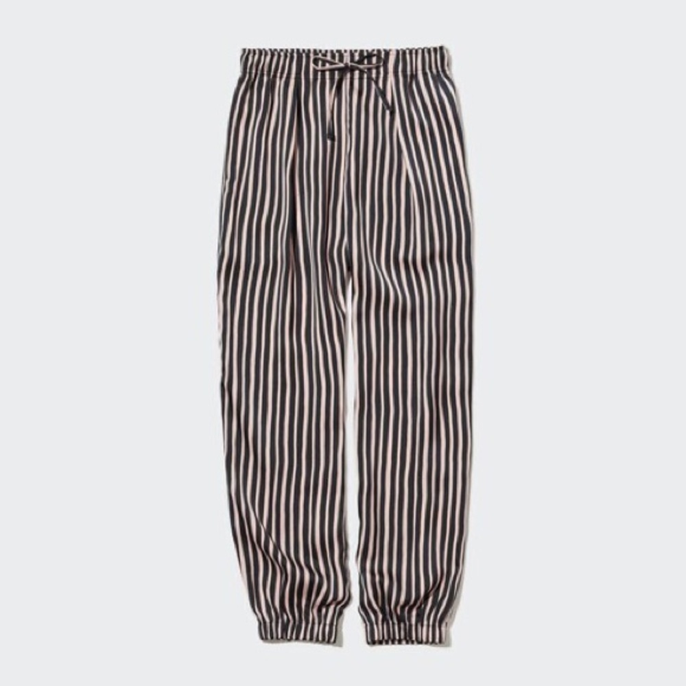 Uniqlo NWT satin drape striped jogger pants